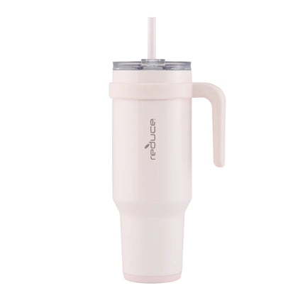 Cold1 Tumbler with Straw, Lid & Handle. Insulated Stainless Steel 3-Way Lid - 48Oz, Cotton