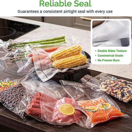 Vacuum Sealer Bags for All Food Vacuum Sealer Machine, 2 Pack 8" X 16' Vac Sealer Rolls, Commercial Grade Bpa-Free Material for Sous Vide & Saver Storage