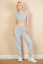 French Terry Elastic Waist Tank Top & Joggers Set (CAPELLA)