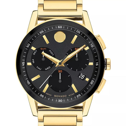 Men'S Museum Sport Swiss Quartz Chronograph Gold-Tone PVD Watch 43Mm