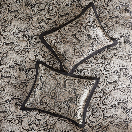 12 Piece Comforter Set With Cotton Bed Sheets Black Full