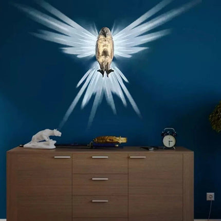 Modern Creative Bird Wall Lamp Owl Eagle Shape Projector Atmosphere Sconce Light 3D Print Body Animal Lighting Lustre Home Decor