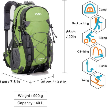 Waterproof Hiking Backpack for Men and Women, Lightweight Day Pack for Travel Camping