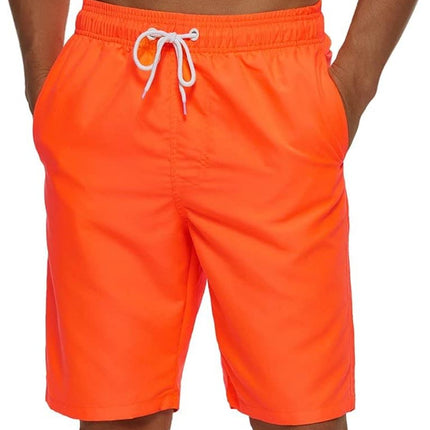 Mens Swim Shorts Quick Dry Swimsuit Sports Swimming Shorts with Pockets,Bright Orange,Xx-Large