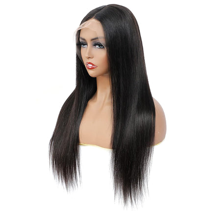 Hair Lace Front Wigs Human Hair 13X4X1 T Part Straight Transparent Lace Frontal Wigs for Black Women Human Hair 180% Density Pre Plucked with Baby Hair Full and Thick Natural Color 18Inch