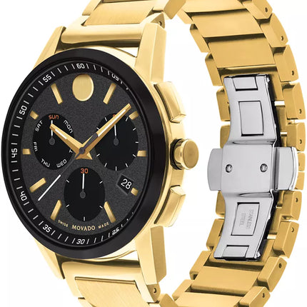 Men'S Museum Sport Swiss Quartz Chronograph Gold-Tone PVD Watch 43Mm