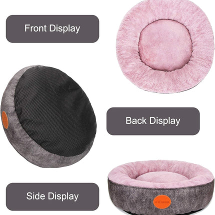 Small Dog Bed Calming Dogs Bed for Small Medium Puppy Dogs Anti-Anxiety Puppy Bed Machine Washable Warming Cozy Soft Pet round Cat Beds