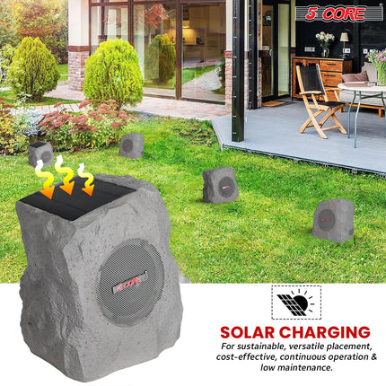 5Core Outdoor Wireless Speakers Bluetooth Rock Waterproof Linkable TWS Garden Speaker