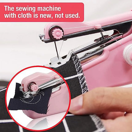 Handheld Sewing Machine Set Kit for Beginners Home,Travel and DIY, Mini Portable Handheld Sewing Machine with Sewing Repair Kit for Quick Stitching, US Plug Charger, Electric Handheld Sewing Machine