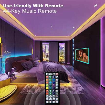 Led Lights Smart APP Control Music Sync Led Strip Lights RGB Color Changing Led Lights Strips with Remote Led Lights for Bedroom Kitchen and Party, 30Ft