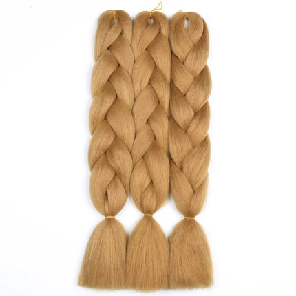 Original Jumbo Braids Hair Extension Pure Solid Color 3Pcs 24Inch 100G/Pc for Twist Box Braiding Hair