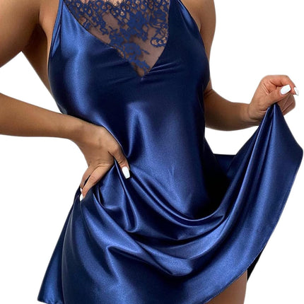 Lingerie for Women Sleepwear Satin Nightgown Full Slips Chemise Mini Silk Nightwear Dress