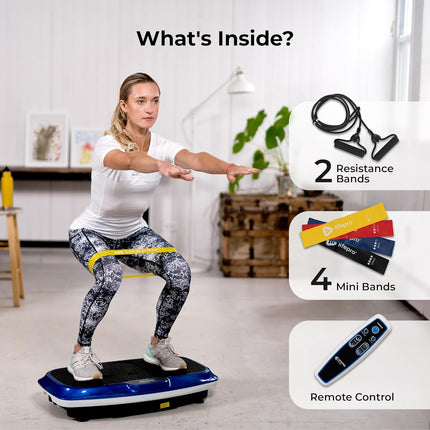 Waver Vibration Plate Exercise Machine - Whole Body Workout Vibration Fitness Platform W/ Loop Bands - Home Training Equipment for Weight Loss & Toning