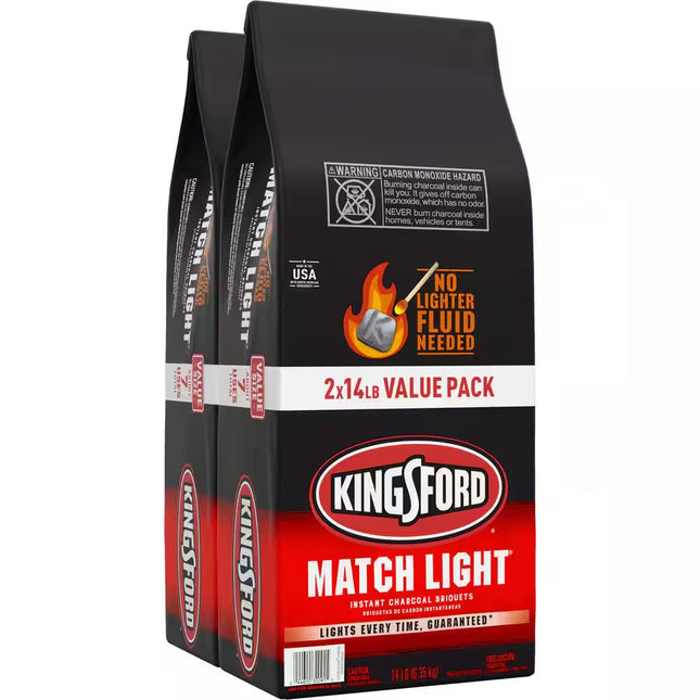 14 Lbs. Match Light Instant BBQ Smoker Charcoal Grilling Briquettes (2-Pack)