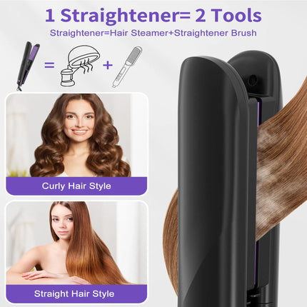 Steam Straighteners For Hair, Professional Salon Titanium Vapor Straightening Irons, High-end Salon Water Light Steam Flat Iron 24 Hour Anti-frizz Make Hair Smooth And Adds Shine