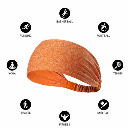 Sports Headbands For Men & Women -5 Pack,  Wicking Sweatbands, Elastic Non Slip Sweat Bands, Athletic Workout Fashion Wide Hair Bands For Running, Cycling, Basketball, Yoga