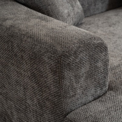 Modern Style Curved Sofa, Soft Corduroy Sofa With 3 Pillows, Living Room Milky White Ultra Smooth Curved Fabric Sofa