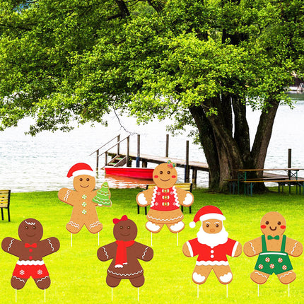 12 Christmas Gingerbread Man Yard Signs