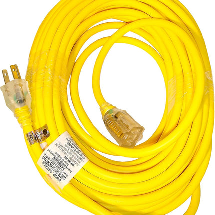 PJEXT50-B Power Joe 14/3 50-Feet SJTW Outdoor Extension Cord with Lighted End, Yellow