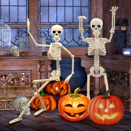 Halloween Skeletons,  26" Full Body Adjustable Skeleton with Movable Joints for Halloween Party Haunted House Outdoor Yard Tree Desk Decor, Holiday Scary Toys Prizes Gifts for Kids