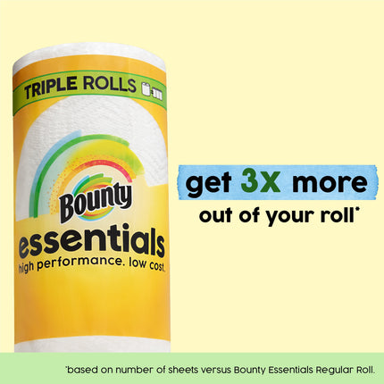 Essentials Select-A-Size Paper Towels, 6 Triple Rolls, White, 162 Sheets per Roll