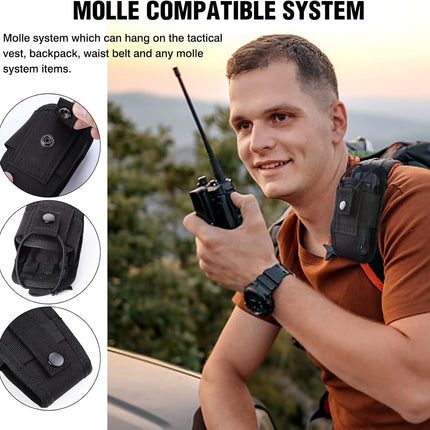 Molle Radio Holder Walkie Talkie Pouch Case for Duty Belt Radio Holster Tactical Hunting Intercom Bag