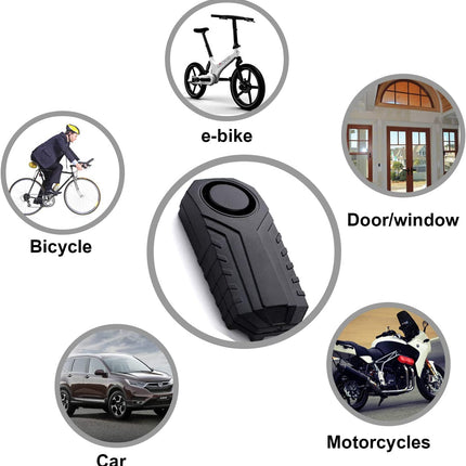 Bicycle Alarm, Anti-Theft for Bike Motorcycle Car Vehicles with Remote Control, 113 Db Super Loud (Pack of 2)