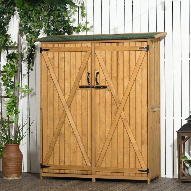 Outdoor Storage Cabinet Garden Shed Utility Tool Organizer with Waterproof Asphalt Rood