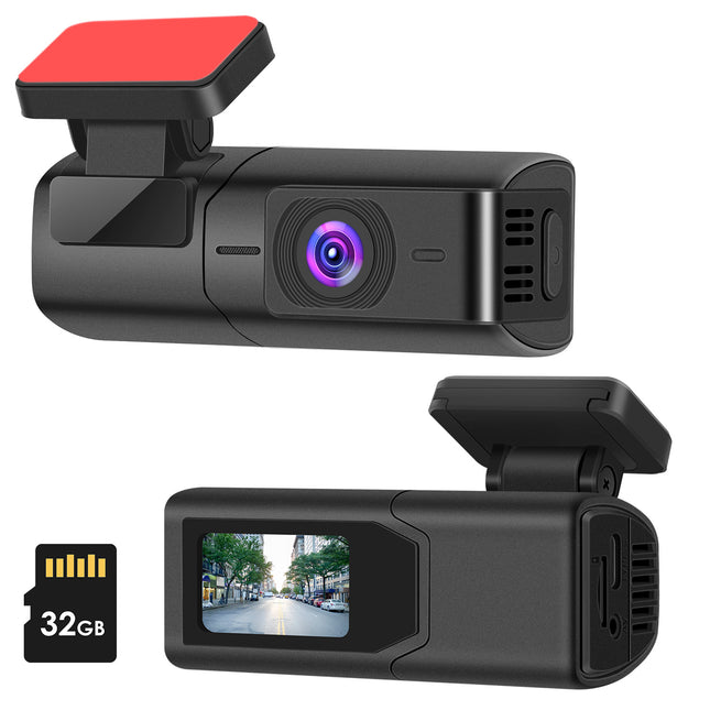 1Pc 2K HD Front Dash Cam For Car With IPS Screen Night Vision Loop Recording Included 32G Storage Card 140 Degree Wide Angle WiFi App Control Front Dashcam
