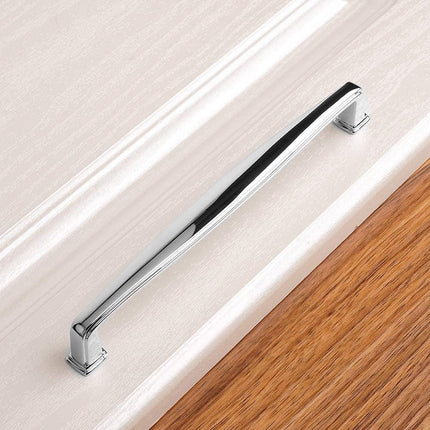 Square Foot Cabinet Arch Pull - Chrome Furniture Handle, 6.3 Inch/160Mm Screw Spacing, 10-Pack for Kitchen Cupboard Door, Bedroom Dresser Drawer, Bathroom Furniture Hardware